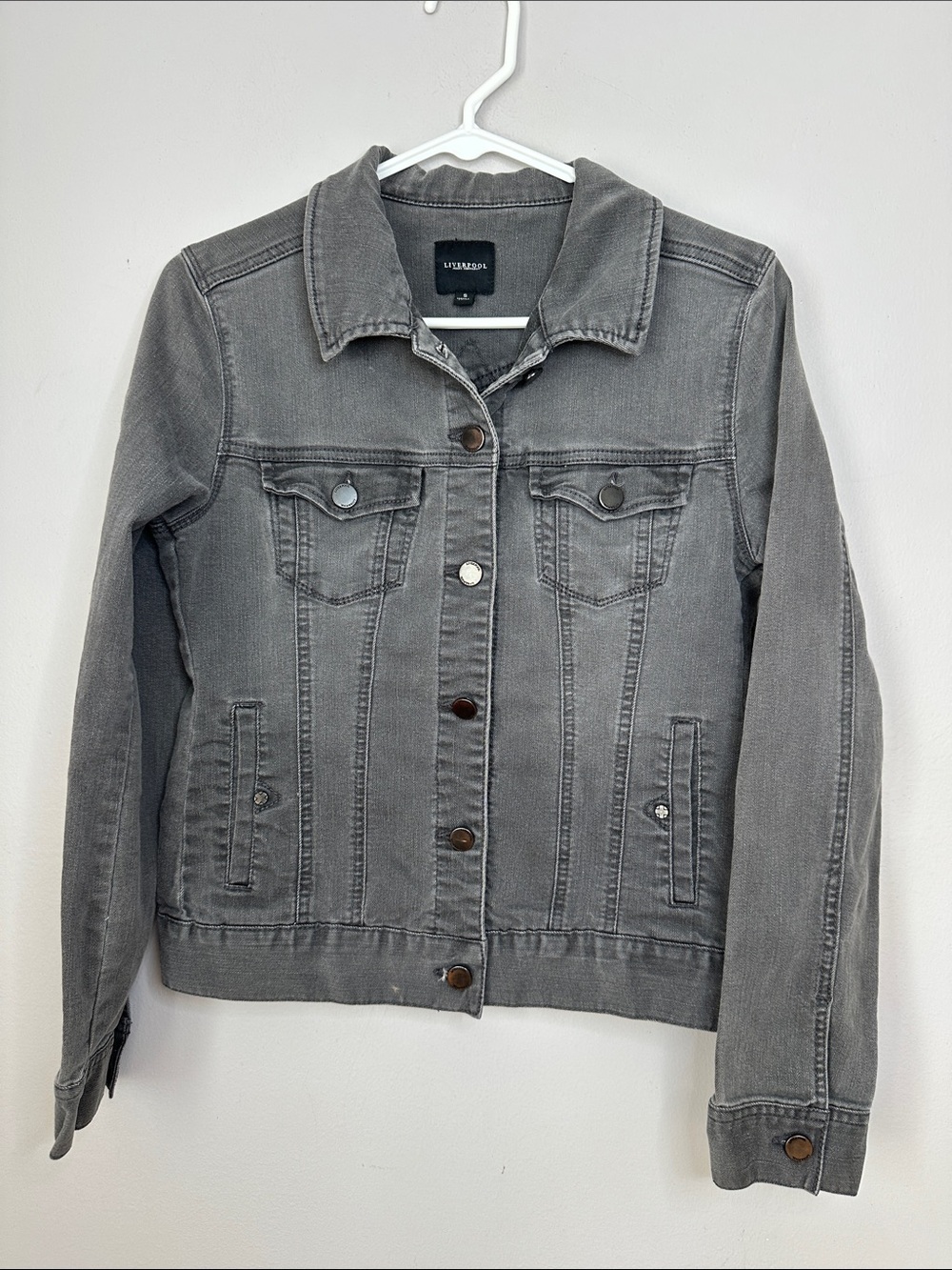 Liverpool Women's Gray Denim Jacket size S